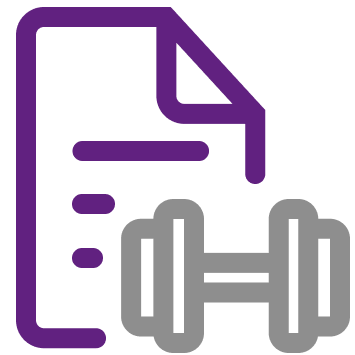 Heilpraktiker Physiotherapie - Icon hantel und papier
